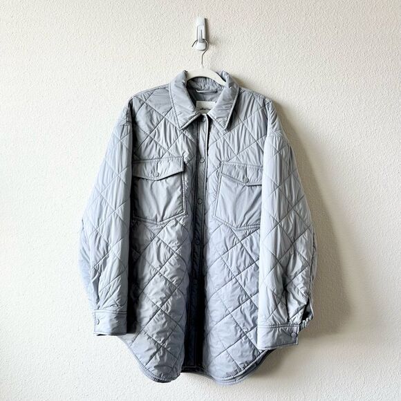 Aritzia Wilfred Free The Ganna Insulated Shirt Jacket in Blue Size XL - Picture 2 of 10